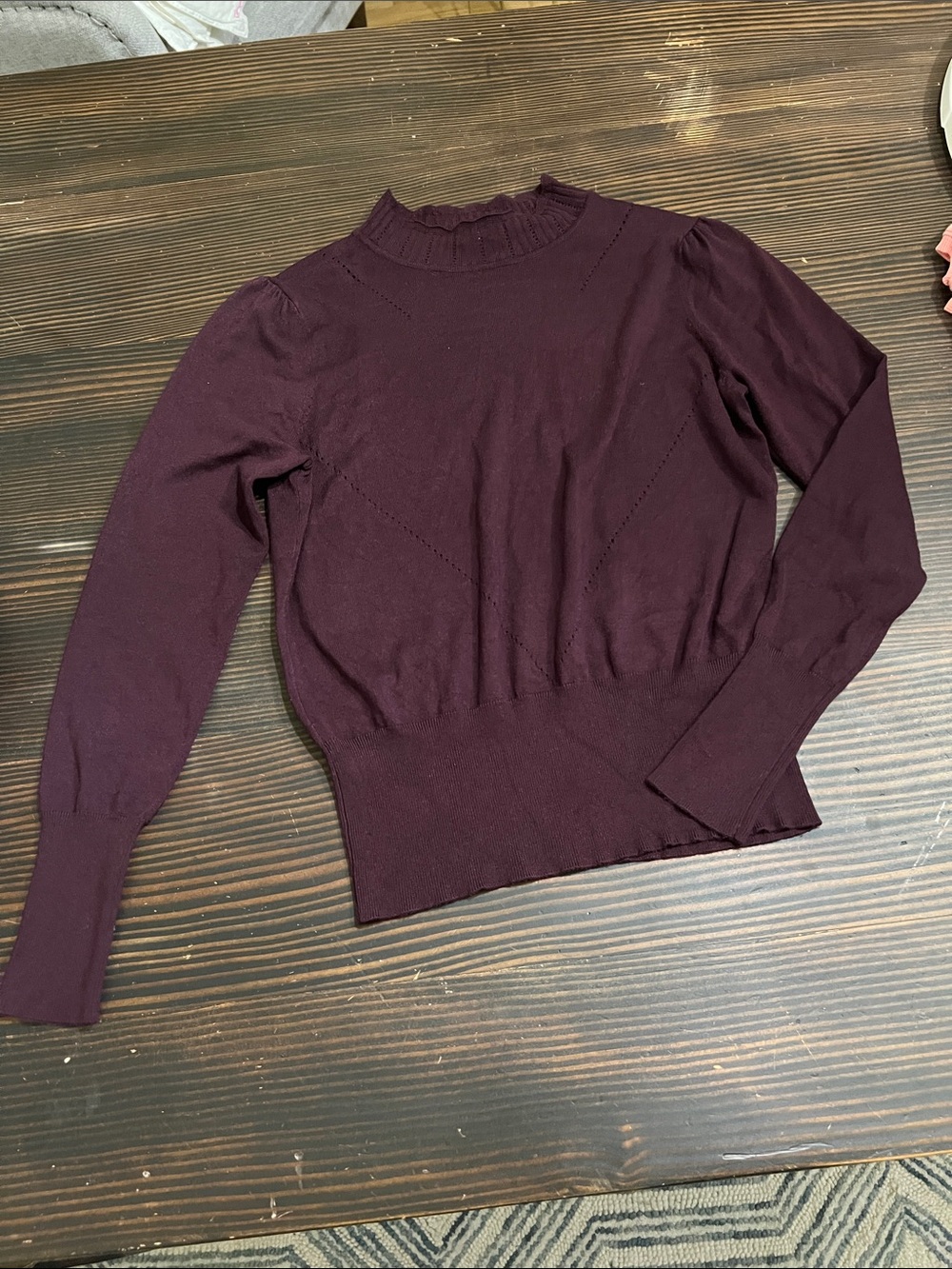 Elegant Plum Crewneck Knit Sweater